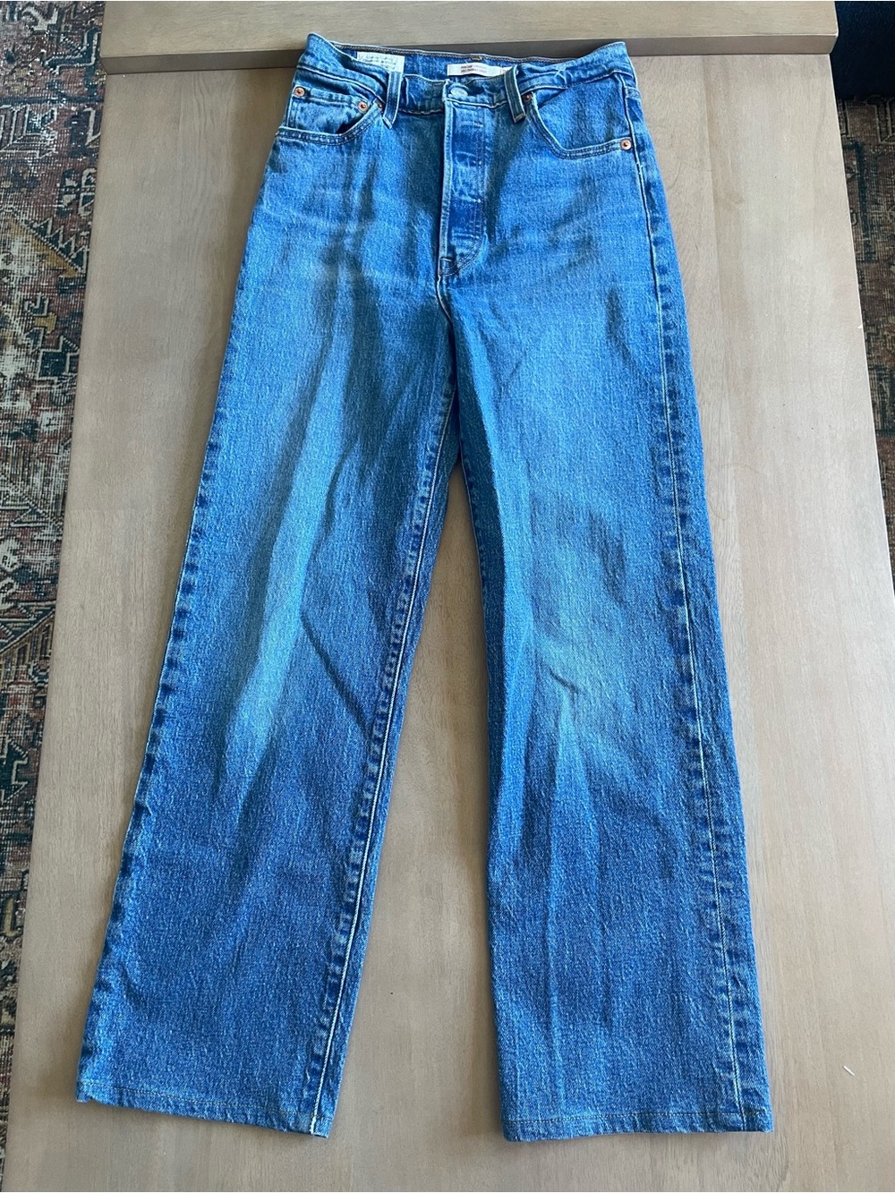 Levi’s Ribcage Straight Button Fly Blue Jeans - Picture 2 of 11